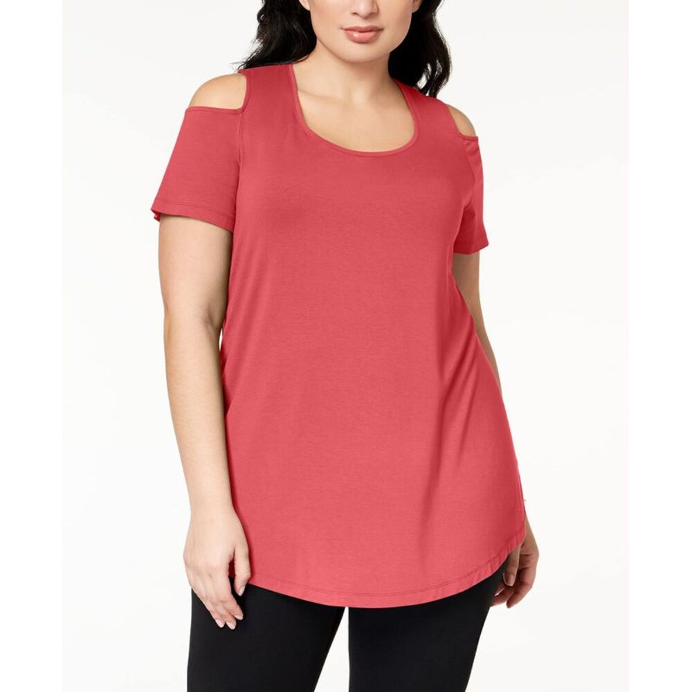 JM Collection Plus Size Cold-Shoulder Top - Picture 3 of 4